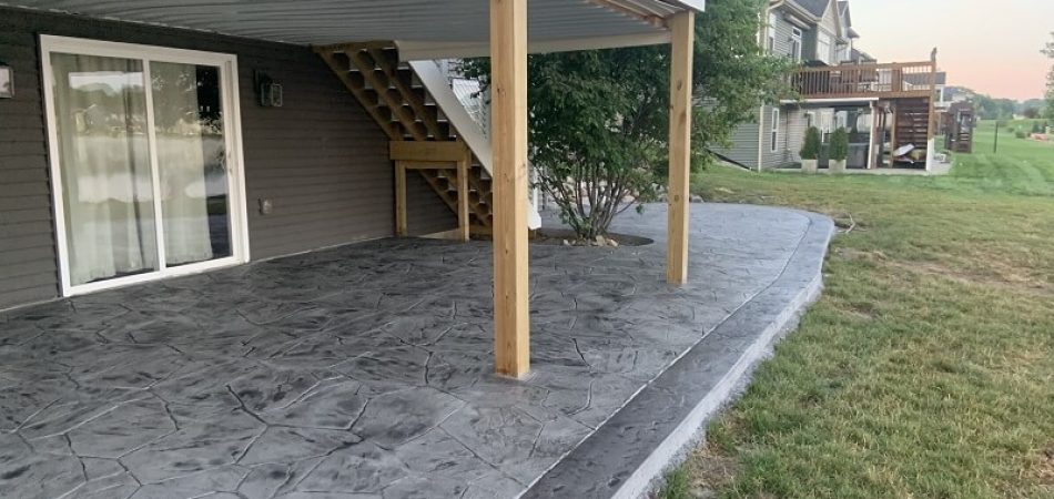 back patio concrete stamping